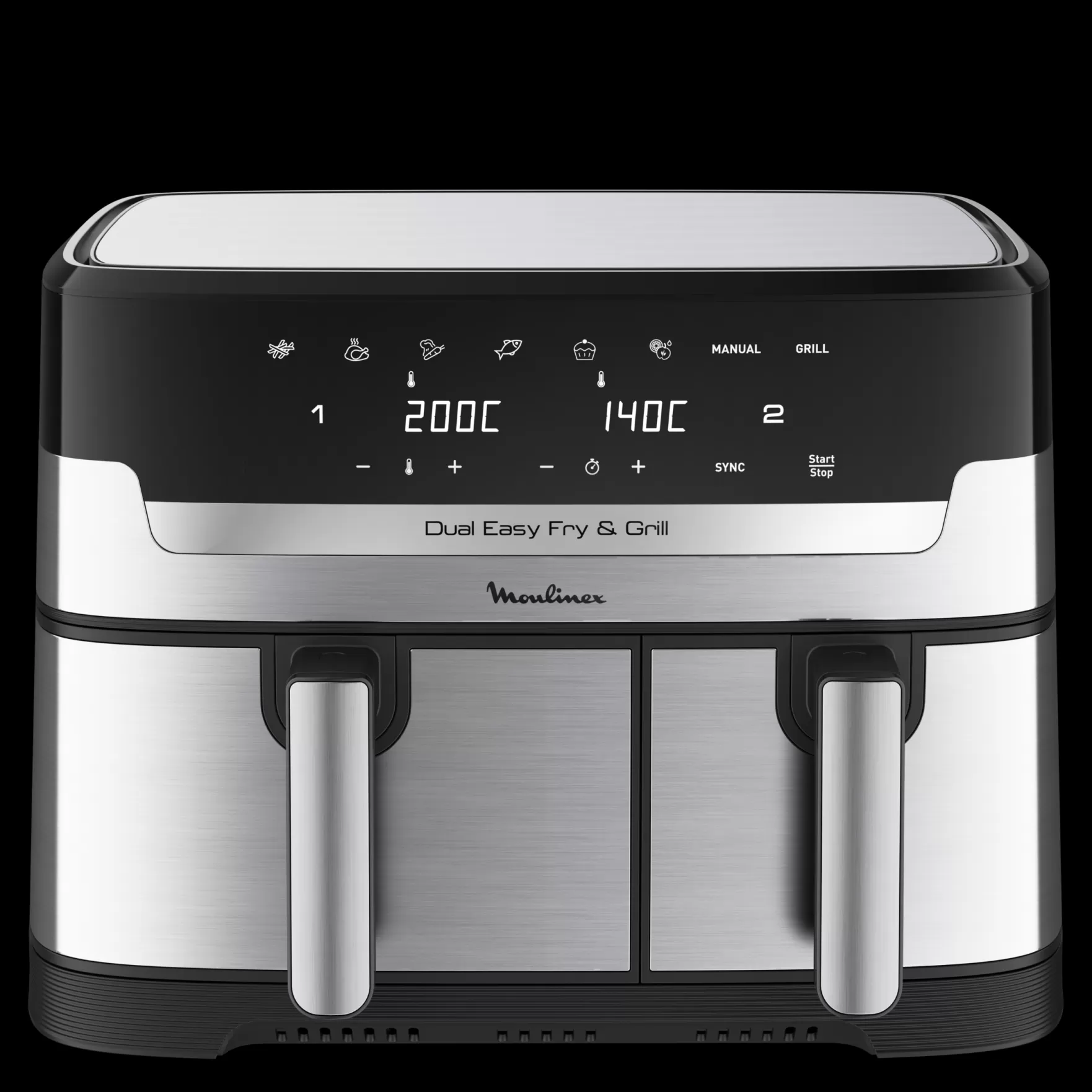 Moulinex Fritadeiras Sem Óleo*Dual Easy Fry & Grill 8.3 L Inox