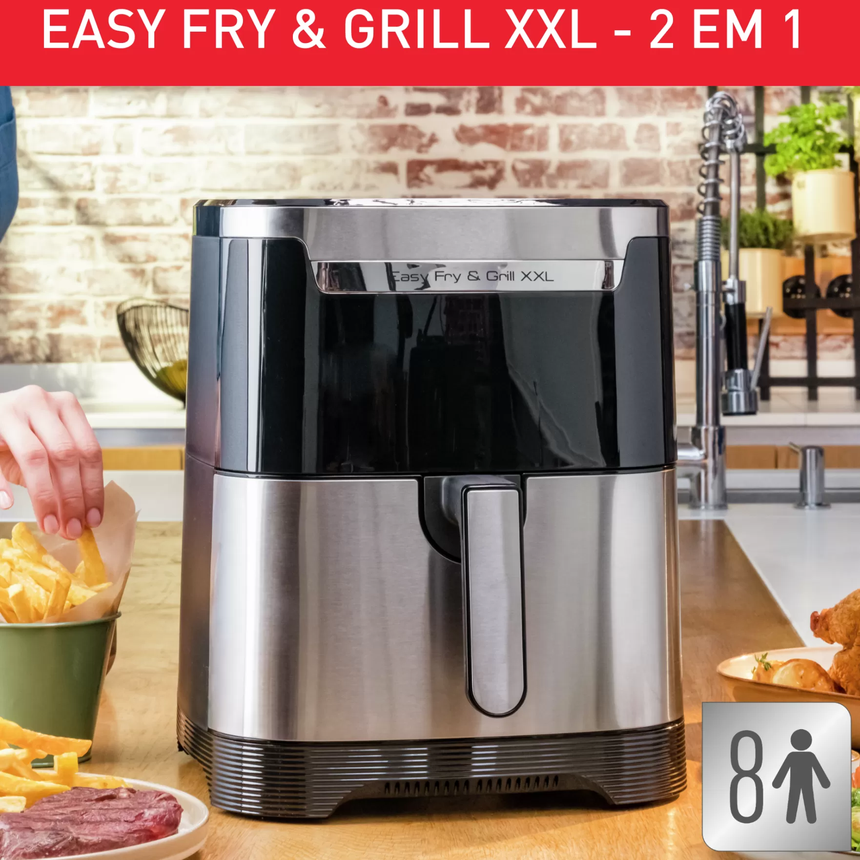 Moulinex Fritadeiras Sem Óleo*Easy Fry & Grill XXL Inox